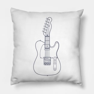 Three Frets T-Style Electric Guitar Outline Pillow