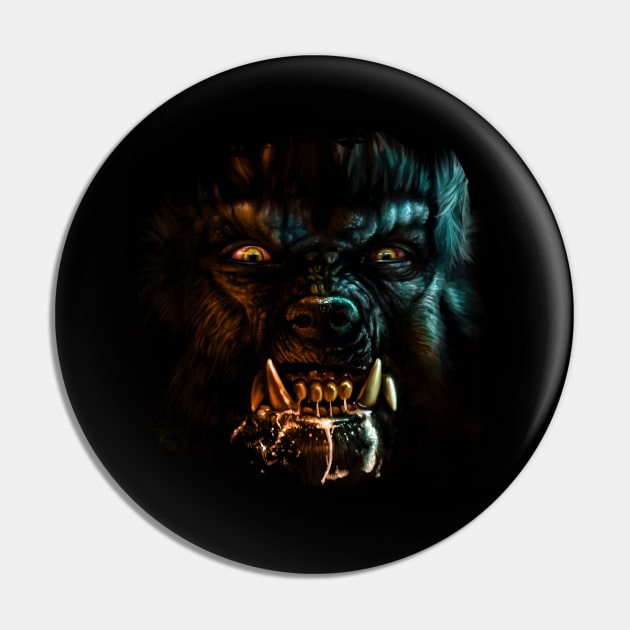 Werewolf Snarl Pin by Viergacht