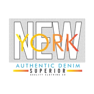 New york Typography xauthentic denim Brand superior T-Shirt