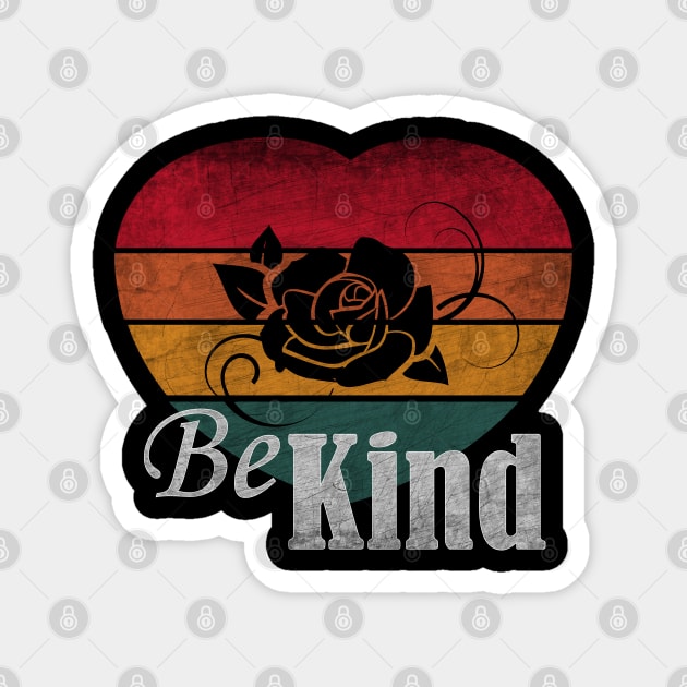 Be Kind T-shirt Heart Retro Magnet by PEHardy Design