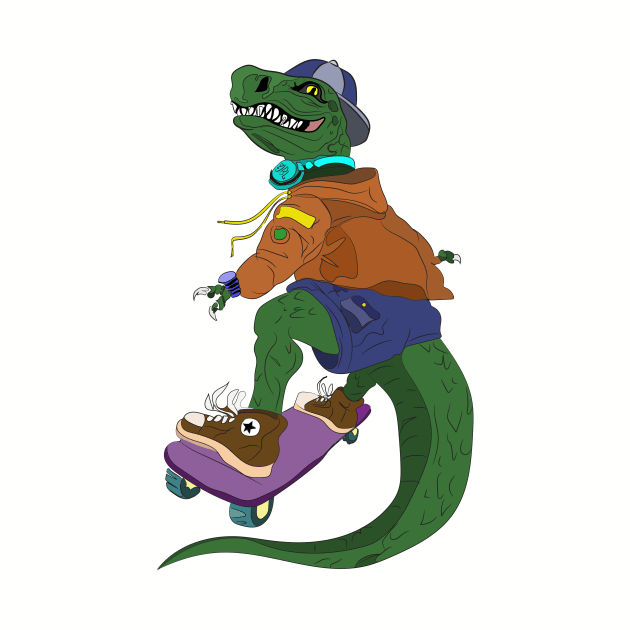 Skateboarder Crocodile by Farida design