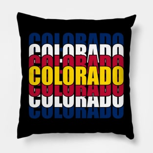 Colorado Typography Flag Simple Pillow