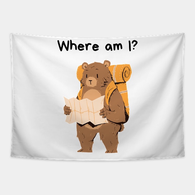 Lost bear - funny design Tapestry by Nekojeko