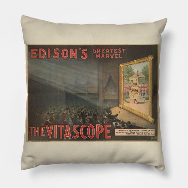 The Vitascope Poster Pillow by MovieFunTime