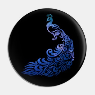 Peacock with galaxy double exposure Pin