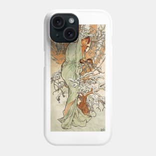 Winter 1896 by Alphonse Mucha (His First Seasons Series) Phone Case