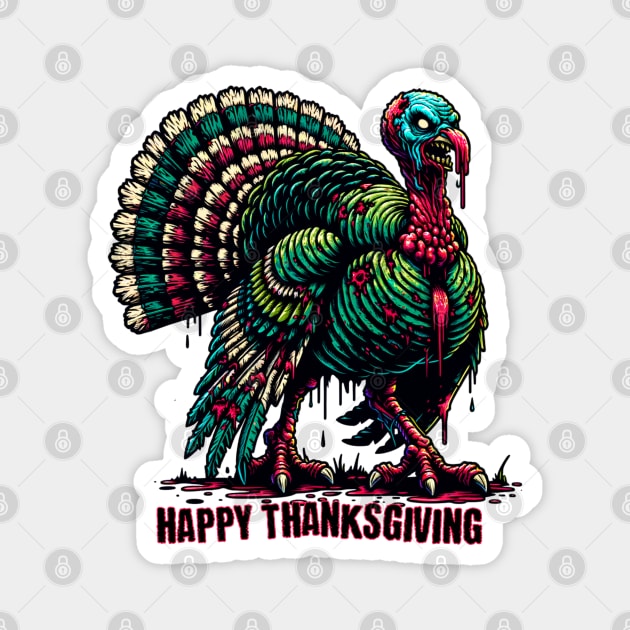 Zombie Thanksgiving Turkey Magnet by HolidayBug