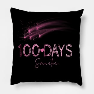 100 days smarter shooting stars pink back to school Pillow