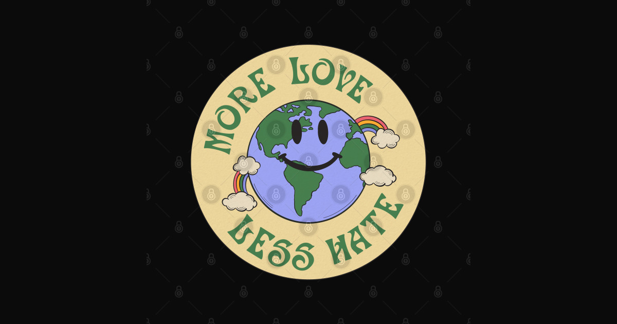 More Love Less Hate - Aesthetic Quotes - Sticker | TeePublic