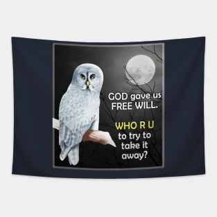 Owl Moon God Free Will Tapestry