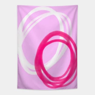 Abstract Pink and White Retro Painting Contemporary Art Tapestry