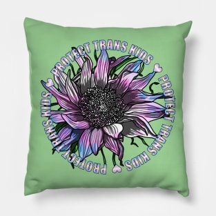 Protect Trans Kids Sunflower Pillow