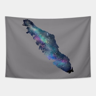 Vancouver Island Watercolour Galaxy Tapestry