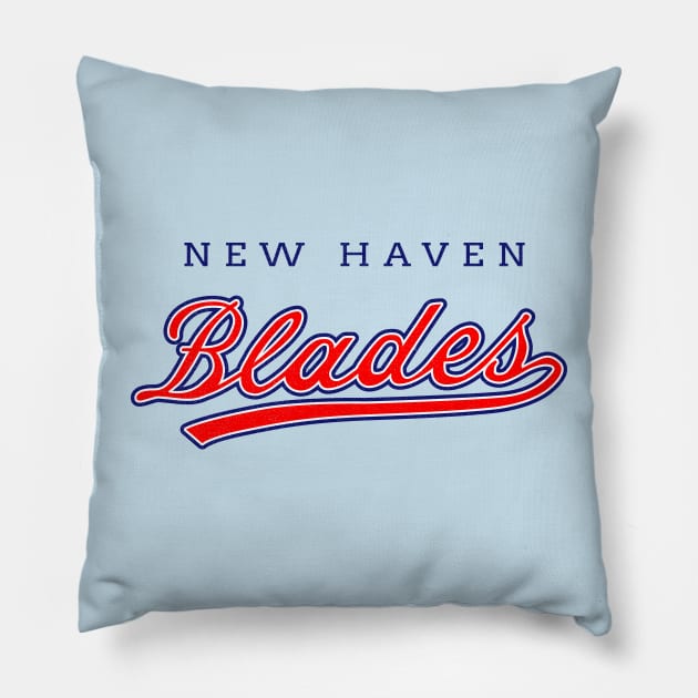 Defunct New Haven Blades Ice Hockey 1954 Pillow by LocalZonly