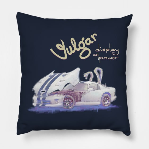 Dodge Viper GTS - vulgar display of power Pillow by Groaznic