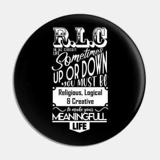 Physics design "RLC in Life" white Pin