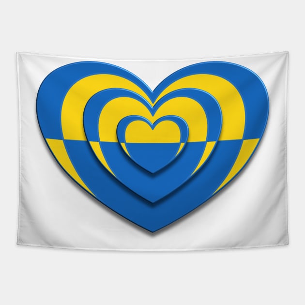 Stand For Ukraine Heart Tapestry by LahayCreative2017