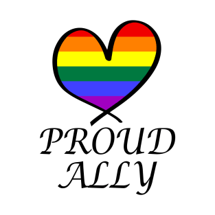 Proud Ally LGBT Gay Pride Month Rainbow Flag T-Shirt