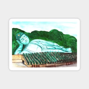 Watercolor - Reclining Buddha Magnet