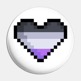 Pixel Asexual Flag Heart Pin