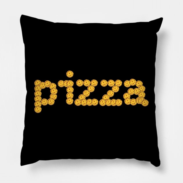 Pizza Food Typography Pillow by ellenhenryart