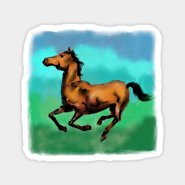 Running Horse Magnet by Tapan