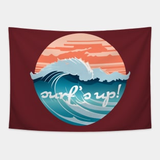 Surf's up! Vintage Design Tapestry