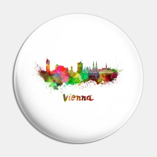 Vienna skyline in watercolor Pin
