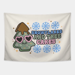 Snowflakes And Tree Cakes Tapestry