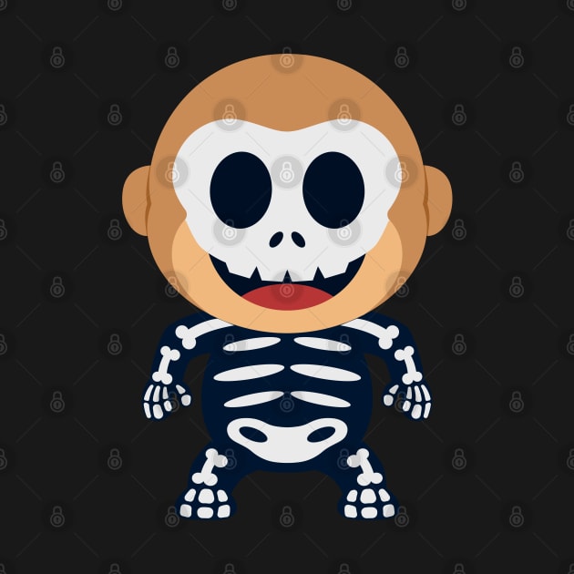 cute monkey skull halloween by garistipis