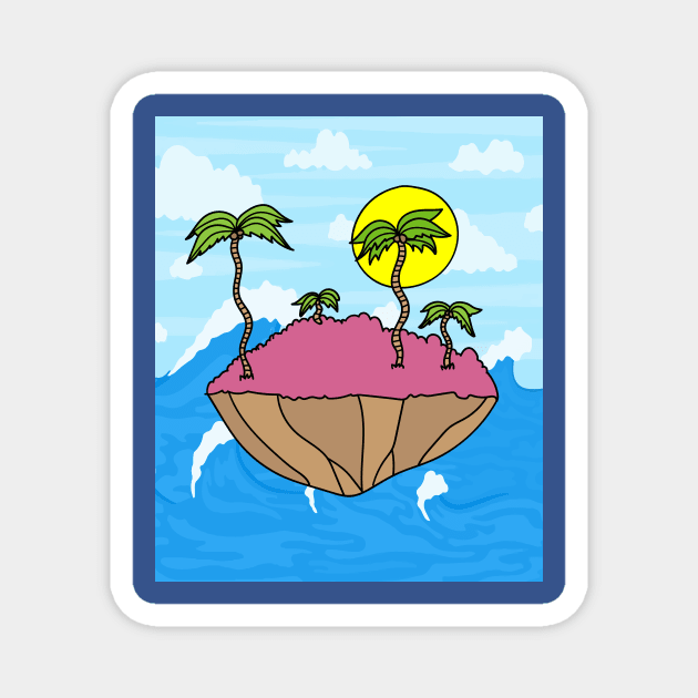 Lonely Island Relaxation Sun Magnet by flofin