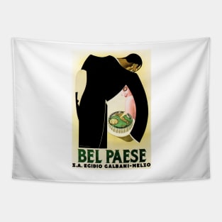 BEL PAESE FORMAGGIO CHEESE Vintage Italian Food Advertisement Art Deco Tapestry