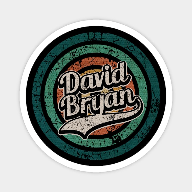 David Bryan // Retro Circle Crack Vintage Magnet by People Mask