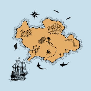 Treasure pirate map T-Shirt