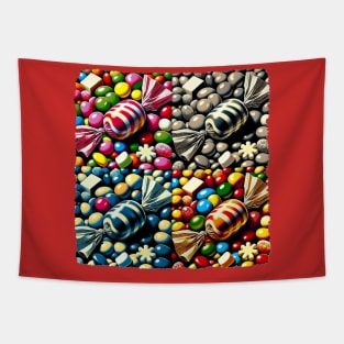 Candy Christmas: Pop Art Extravaganza - Classic Christmas Tapestry