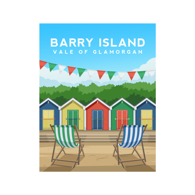 Barry Island Beach Huts, South Wales by typelab