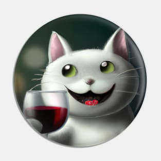 Cat with Wine Pin