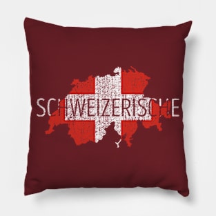 Schweizerische Map and Swiss Flag Souvenir Pillow