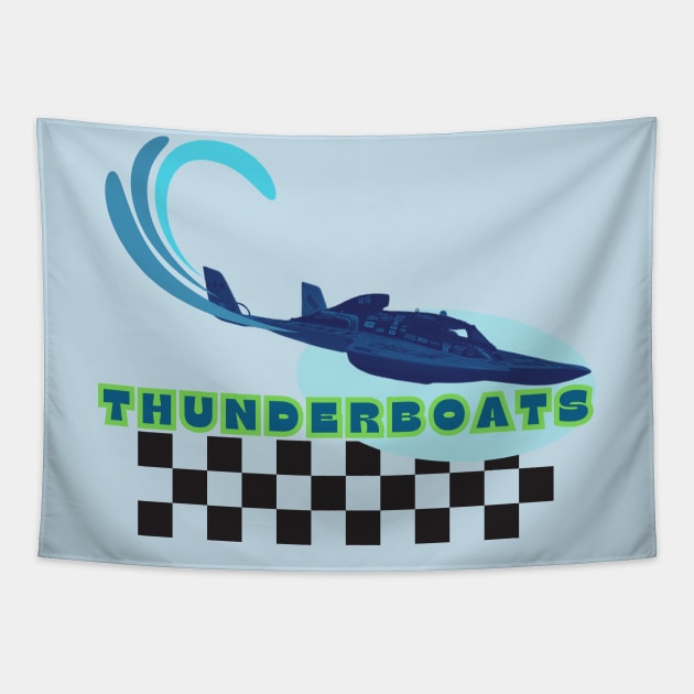 Thunderboats! Seattle Summer Hydroplane Style Tapestry by SwagOMart