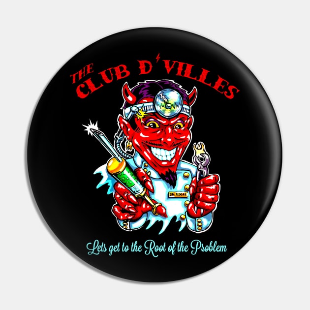 Illutration of Dentist Devil Pin by Kingrocker Clothing