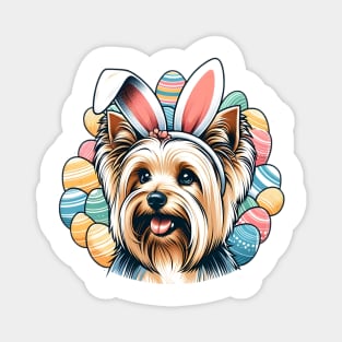 Silky Terrier with Bunny Ears Celebrates Easter Delight Magnet