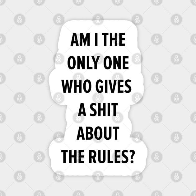 am i the only one who give a f... about the rules? Magnet by Boogosh