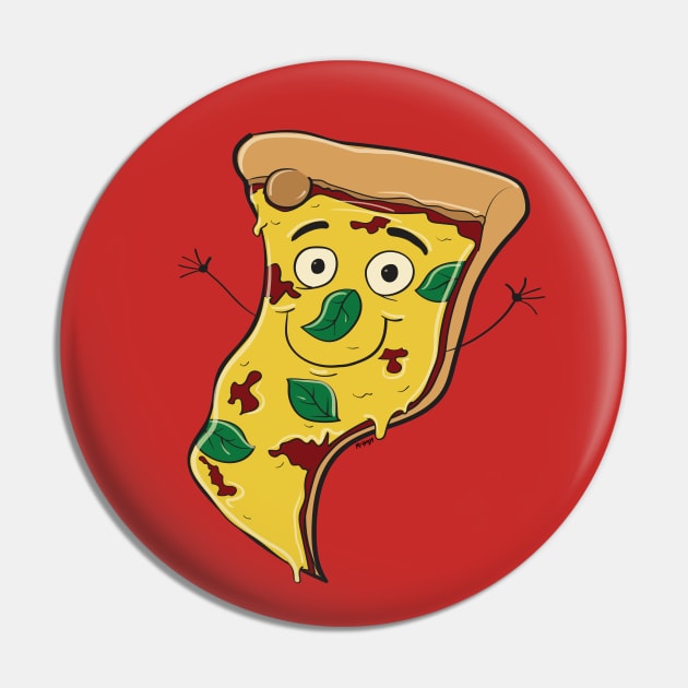 Pizza Pie Guy Pin by mcillustrator