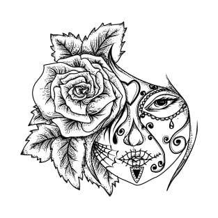 Eternal Bloom - Day of the Dead Tattoo Art T-Shirt