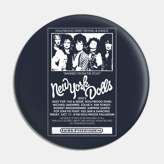 New York Dolls Show Poster Pin by Chewbaccadoll