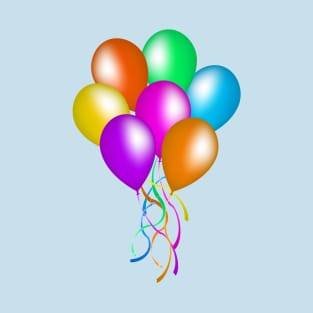 Bright Colorful Bunch Party Balloons Streamers T-Shirt