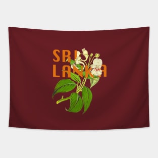 Sri Lanka Botanical Illustration Tapestry