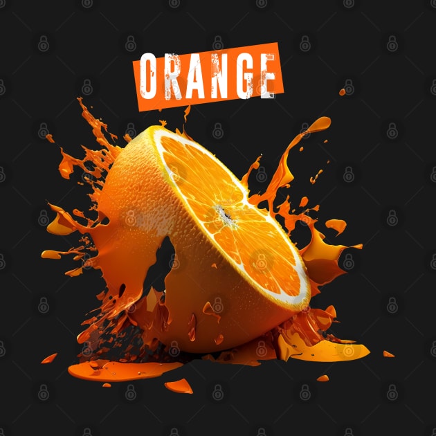 Smashed Orange: A Burst of Empty Rhetoric on a Dark Background by Puff Sumo