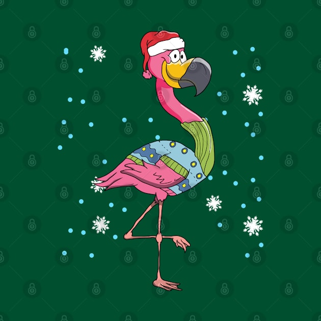 Pink Flamingo Christmas by E