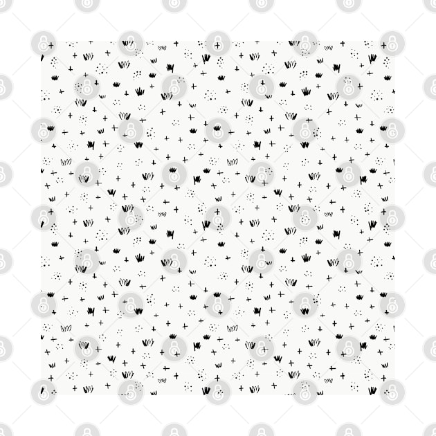 Black Doodles On White by Sandra Hutter Designs